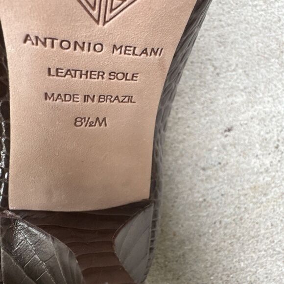Antonio Melani Brown Croc Embossed Pumps Heels size 8.5 - Picture 5 of 5